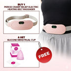 Buy Period cramp relief electric heating belt massager & Get free silicone menstrual cup