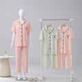 Women's Striped Button-Down Night Suit – Soft Imported Fabric Half Sleeve Pajama Set | 2 Piece Sleepwear 352-35