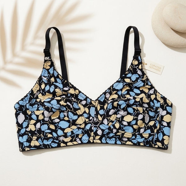 Printed Comfort Bra – Stylish Wireless Full Coverage Non Padded Bra for Women PB-223