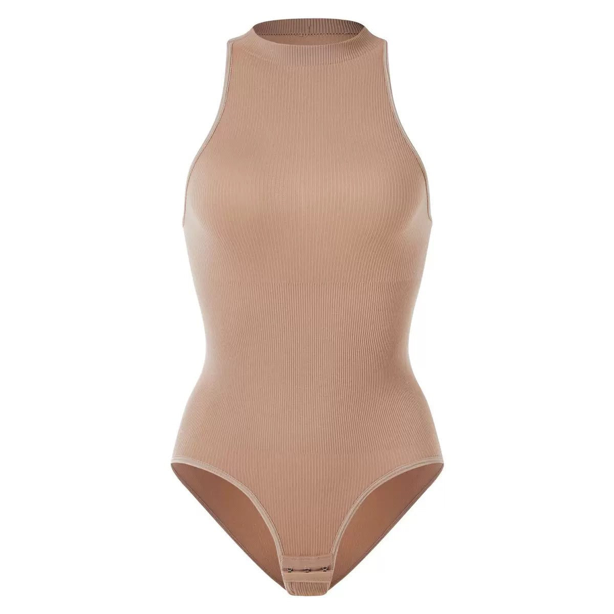 Seamless High-Neck Ribbed Bodysuit – Postpartum & Tummy Sculpting Shaper -FP72