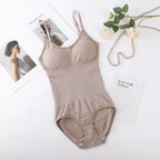 Seamless Tummy Control Bodysuit – Open-Bust Crotch Hook Sculpting Shaper-8026