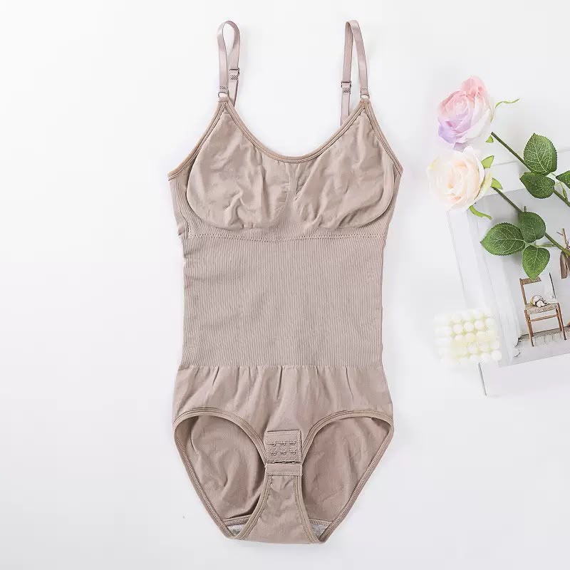 Seamless Tummy Control Bodysuit – Open-Bust Crotch Hook Sculpting Shaper-8026