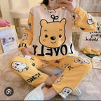 Women’s Ultra-Soft Plush Fleece Teddy Bear Pajama Set – Cute & Warm Winter Loungewear
