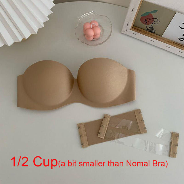 Shezaib High Quality Double Padded Strapless 2 in 1 Half Cup Bra
