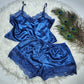 Shezaib V Neck  With Lace  Baggy Style Top Short Sexy Silk Satin Home Suit Pajamas Sets