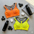 Front-Zip High-Impact Sports Bra – Breathable Mesh Design with Racerback Support