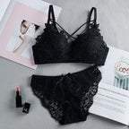 Shezaib Women's Set Wire Free Push Up Lace Female Underwear Set Transparent Panties Seamless Female Underwear and Panty Set 8815