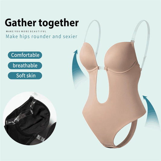 High Quality Adjustable Straps Full Body Shaper With Toilet Hole 8809