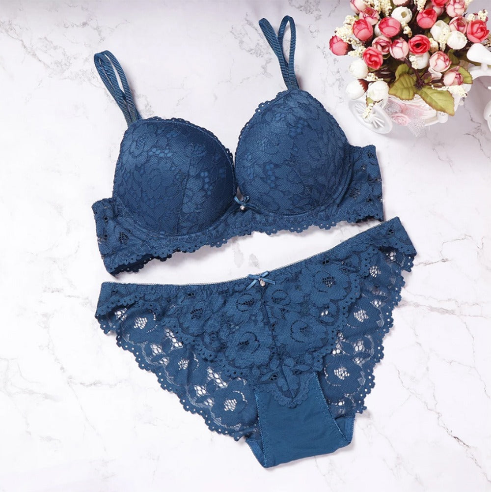 Shezaib New lace embroidery bra and panty set cute underwear and bra s
