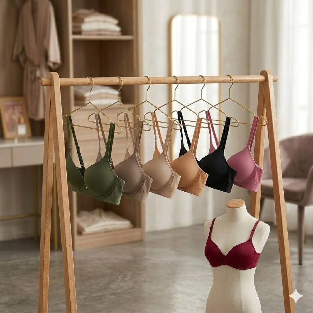Shezaib Pack Of 3 Premium Double Padded Smooth Fit Wired Padded Bra with Soft Support & Elegant Finish 730