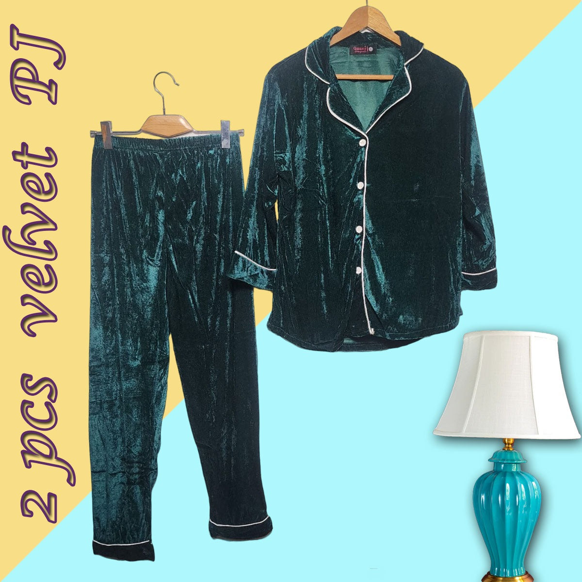 Shezaib 2 pcs velvet Pj Suit For Women Girls