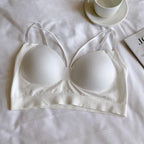 Pack of 3 Comfortable Gathered Seamless No-Steel Ring Thin Strap Bra for Girls & Women – J566
