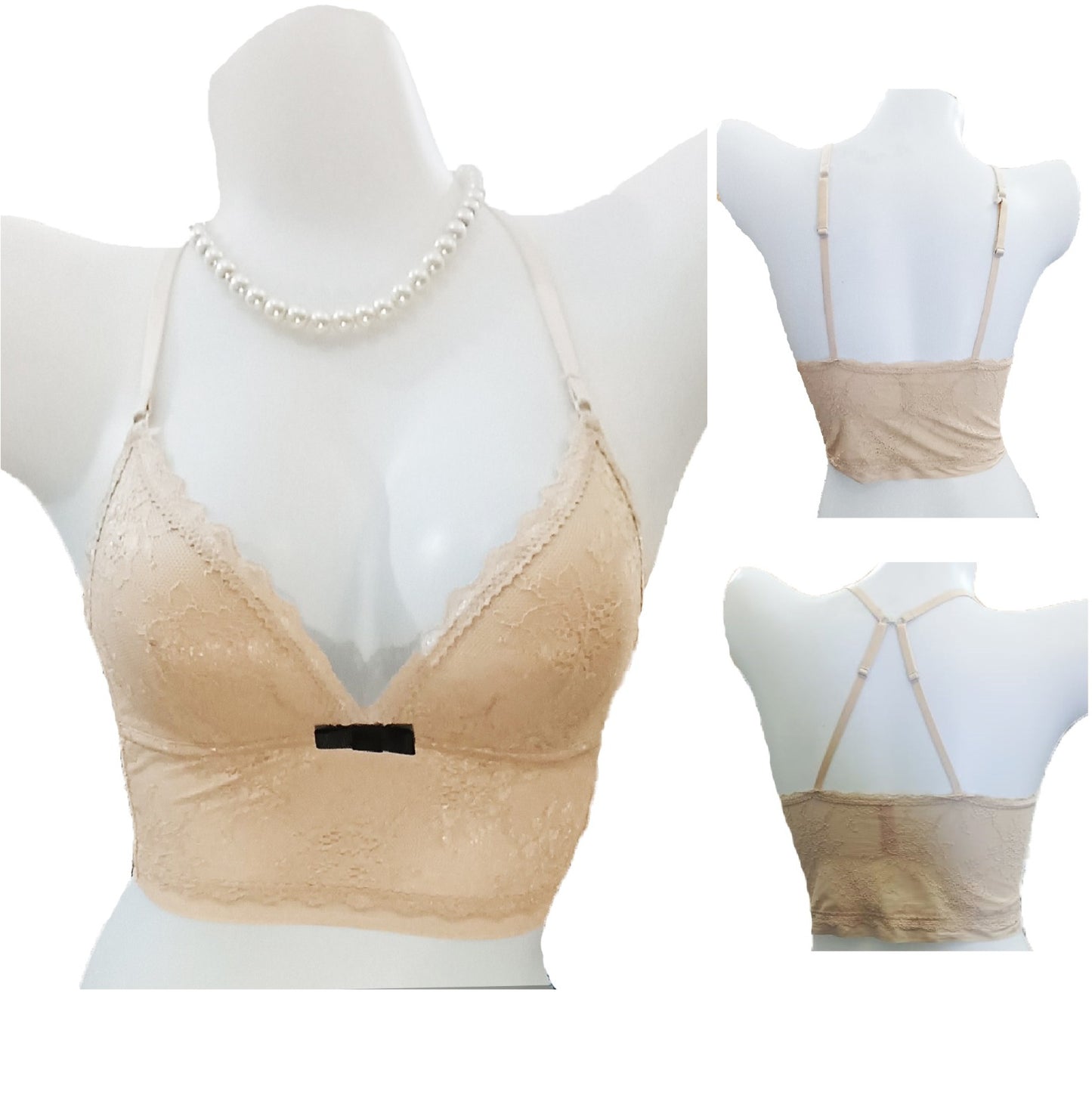 Shezaib Adjustable Straps Padded High Quality Side Coverage Wired 2 in 1 Back style Crop Top Brallete 8842