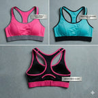Aura Active Women's Seamless Racerback Sports Bra – High-Impact Fitness Wear with Adjustable Hook-Clasp 99003