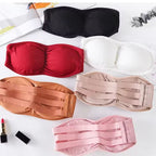 Pack of 2 Strapless Ribbed Tube Bra 8882 | Non-Slip, Side Hook Closure