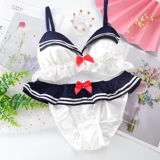 Shezaib High Quality Sailor Moon Style Cute Bra and Pantie Set Bralette Lingerie  2004