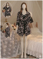 Shezaib Wild Elegance Zebra Print Nighty & Robe Set 2502-4-K