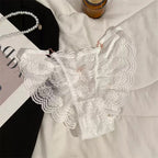 Pack Of 3 Women's Elegant Floral Lace Panty with Ruffle Frill Detailing, Soft Sheer Lace Fabric, Stylish Feminine Design, Comfortable Ladies Underwear & Beautiful Delicate Lingerie 351