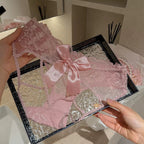 Pack Of 3 Women's Elegant Lace Panty with Beautiful Satin Bow Design, Stylish Floral Lace Detailing, Soft & Comfortable Ladies Underwear – 357