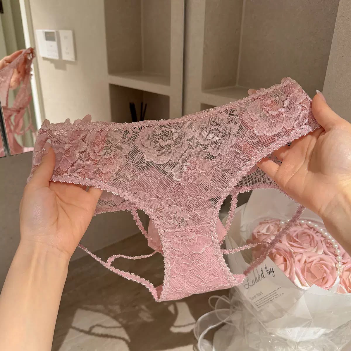 Pack Of 3 Women's Elegant Lace Panty with Beautiful Satin Bow Design, Stylish Floral Lace Detailing, Soft & Comfortable Ladies Underwear – 357