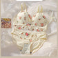 Shezaib Cute Lace Flower Embroided Adjustable Straps Push Up Bridal Padded Bra and panty 017