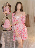 Shezaib Floral Lace Luxury Nightwear Set – 2-Piece Satin Robe & Nighty (Art: 2502-5-K)