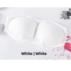 Pack of 2 Strapless Ribbed Tube Bra 8882 | Non-Slip, Side Hook Closure