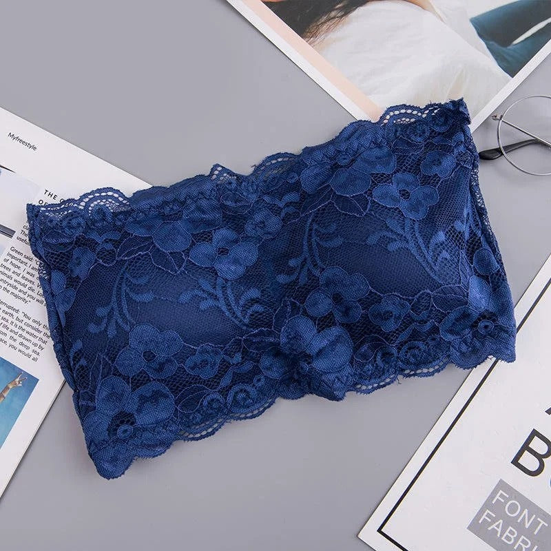 Pack of 2 Fashion New Style Lace Strapless Chest Padded Three-Hook Bra For Girls & Women – 833