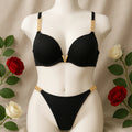 Shezaib High Quality New Style Chain Straps Front Metal V buckel Bra & Panty Set 195