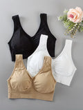 Shezaib  Pack of 3 Women's Seamless Wireless Comfort Bra – Soft Support Everyday Bralette 008