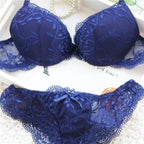 Flourish Lavender Lace Bra – Push Up & Double Padded Floral Comfort (9118)