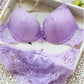 Flourish Lavender Lace Bra – Push Up & Double Padded Floral Comfort (9118)