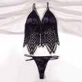 Shezaib Elegant Satin & Lace Lingerie Set – Soft Bralette with Matching Thong
