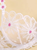 Shezaib Sexy Elegant White Lace Lingerie Set – Soft Mesh Floral Embroidered Bra & Panty