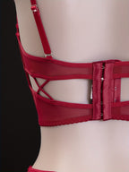 Lingerie Set - Sexy  Flirty Hot  Floral Embroidered Design Perfect for Adults -B024