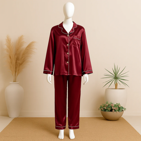 Shezaib Silk Pajamas Sets wedding lingeries  Short Sleeve Sleepwear lingerie sets best PJ's in pakistan sexy nighty Two Pieces Set