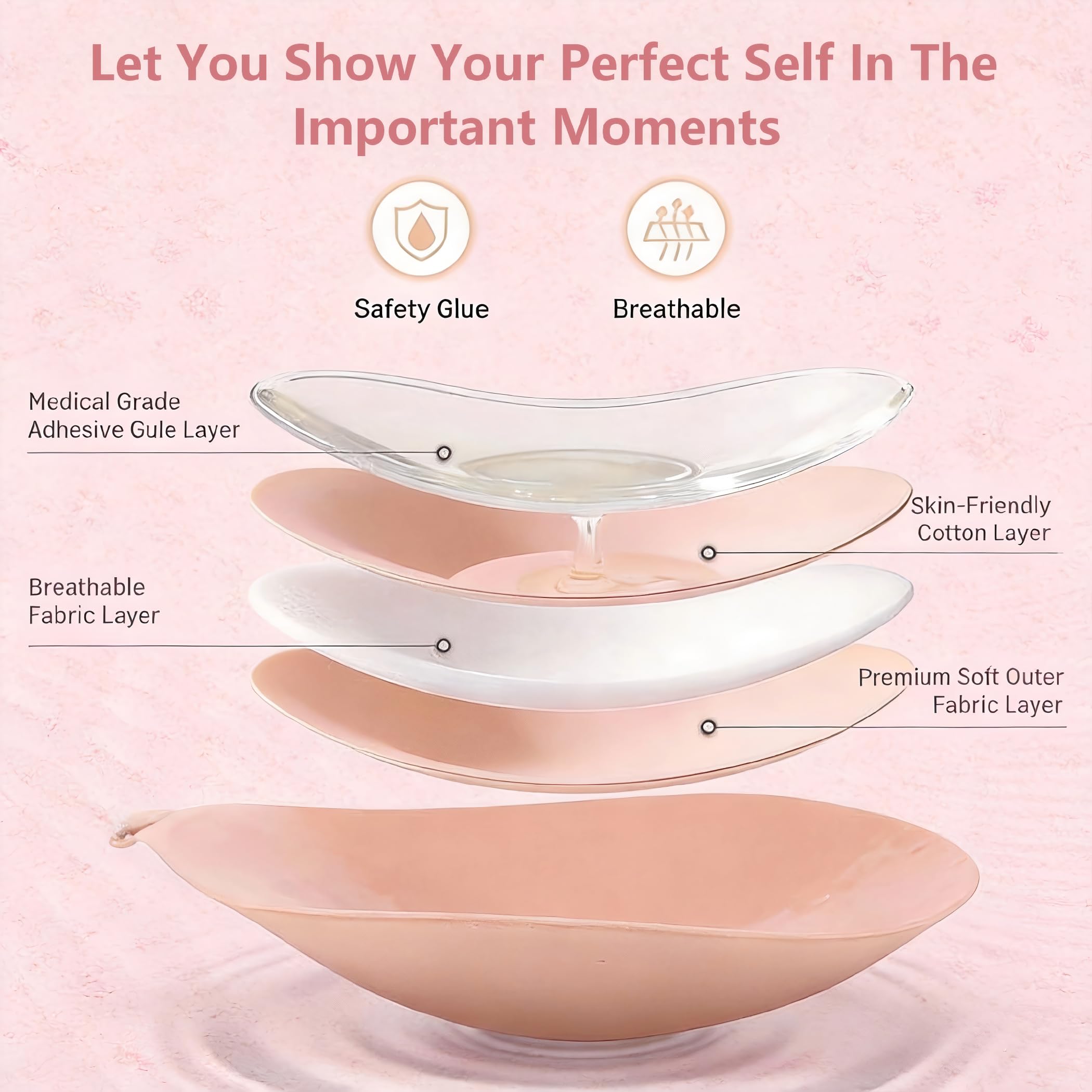 Shezaib Undergarments Soft Silicone Breast Feeding Pads – Invisible Nursing Inserts for Smooth Shape & Comfort