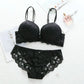 Flourish Elegant Lace Bra & Panty Set – Push Up & Double Padded Comfort with Floral Detailing (8855)