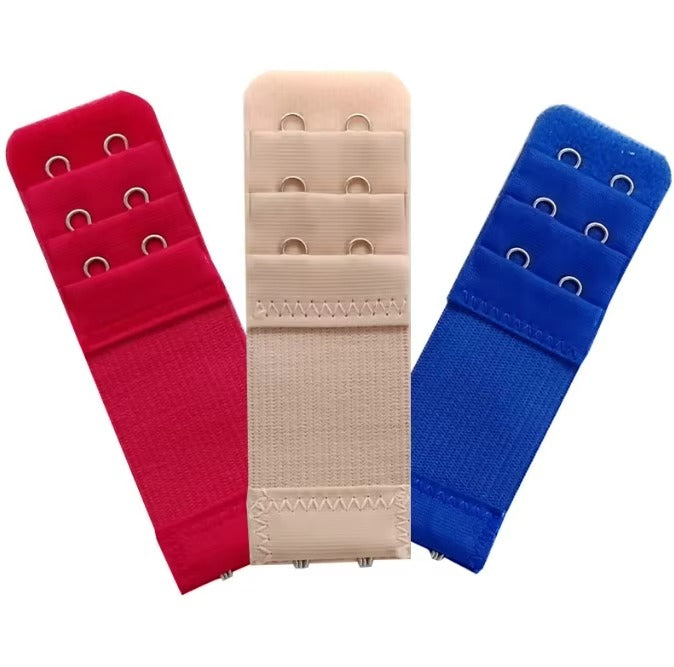 Pack Of 3 Elastic & Non Elastic Bra Extender – 3 Rows 2 Hooks  Increases Band Size Comfortably