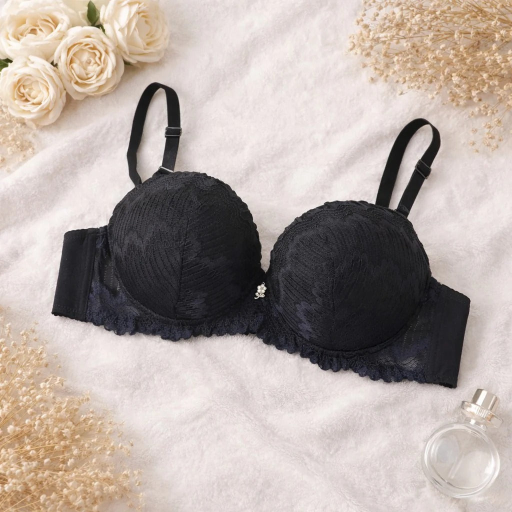 Shezaib  Ladies Fancy Wired Bra Premium Quality Wire Bra  Soft & Comfortable Full Coverage Stylish Textured Lace Design Party, Daily & Casual Wear A2318