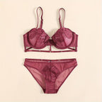 Flourish Floral Embroidered Bra & Panty Set | Lightly Padded Underwired Cups with Adjustable Straps B15