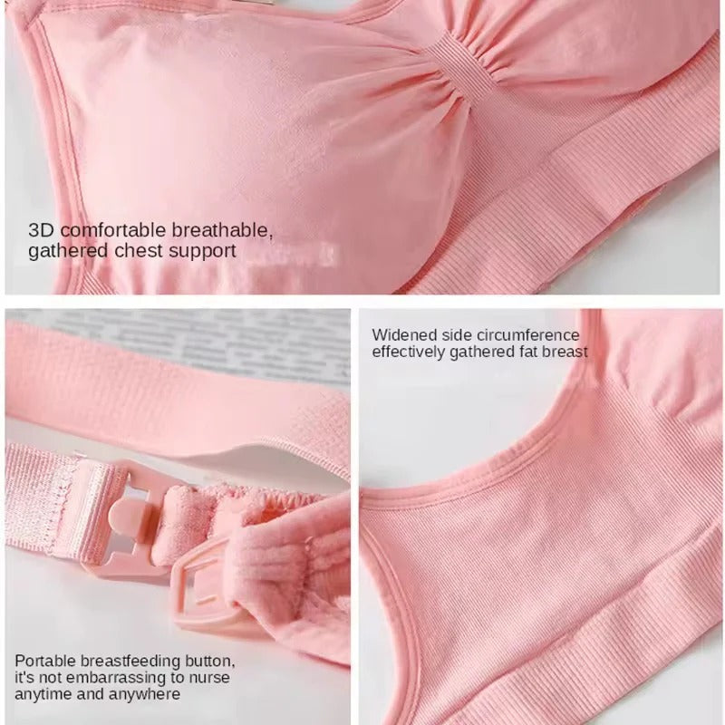 Shezaib Front Open Padded Seamless Maternity Nursing Bra – Cotton Comfort with Adjustable Straps & Back Hook 009