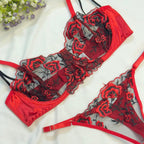 Shezaib Non-Padded Wired Lingerie Set – Sexy & Elegant Semi-Transparent Bra Ensemble C-T 9814
