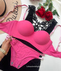 Shezaib Undergarments High Quality 2 in 1 Shoulder Straps Hard Padded Sports Bra & Panty Set E1178