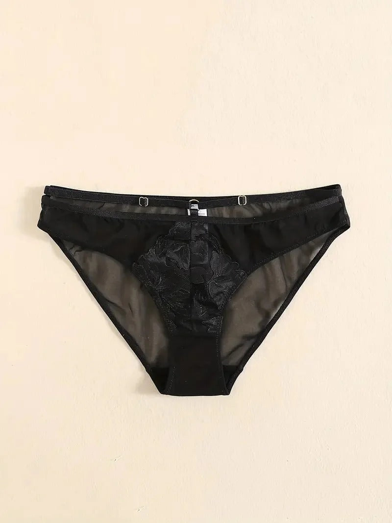 Flourish Floral Embroidered Bra & Panty Set | Lightly Padded Underwired Cups with Adjustable Straps B15