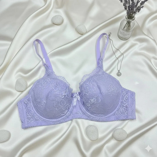 Shezaib Fancy Lace Wired Bra Premium Quality Wire Bra Soft & Comfortable Full Coverage Bra Stylish Floral Lace Design Party, Daily & Casual Wear Bra 37620