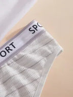 Flourish Pack of 5 Sport Cotton Thong Panty – Breathable Everyday Comfort 1044