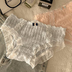 Pack Of 3 Women's Floral Lace Panty with Ruffle Frill Design – Soft & Comfortable Ladies Underwear 3722