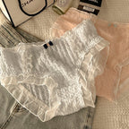 Pack Of 3 Women's Floral Lace Panty with Ruffle Frill Design – Soft & Comfortable Ladies Underwear 3722
