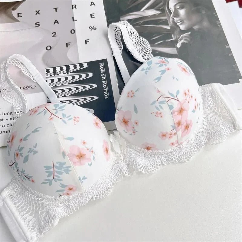 Shezaib Undergarments Floral Lace Bra & Panty Set – Padded Push-Up Design with Elegant Embroidery